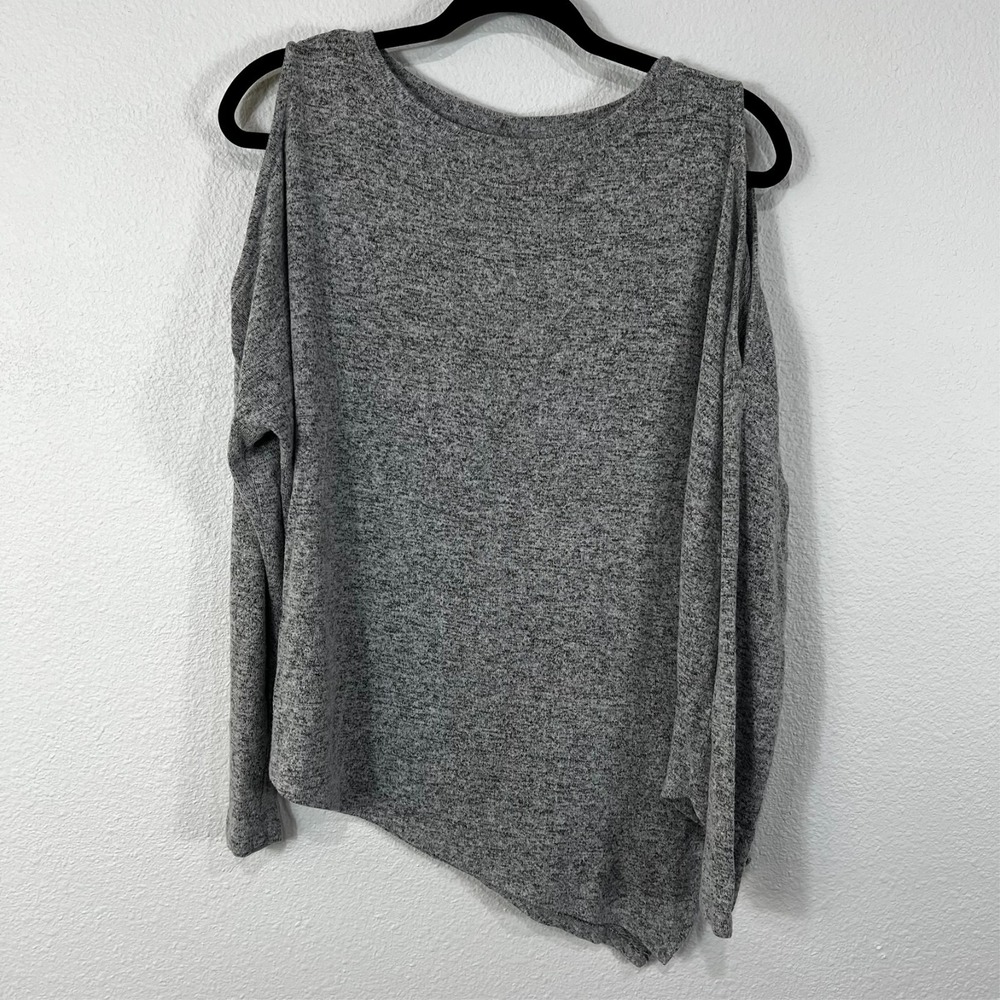 Mossimo Sweater Cold Shoulder Assymetrical Lightweight‎ Gray Women's Small